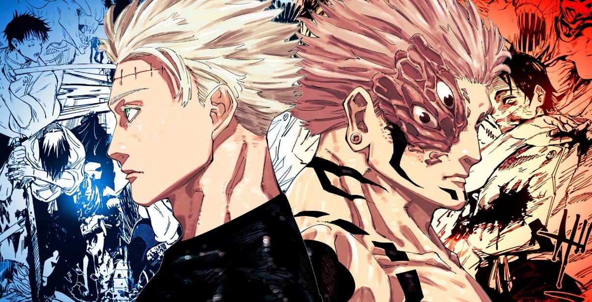 Gojo and Sukuna from Jujutsu Kaisen preparing for battle.
